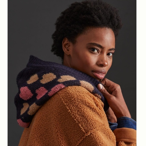 Anthropologie Accessories - Anthropologie-Hearts Knit Hood-Navy